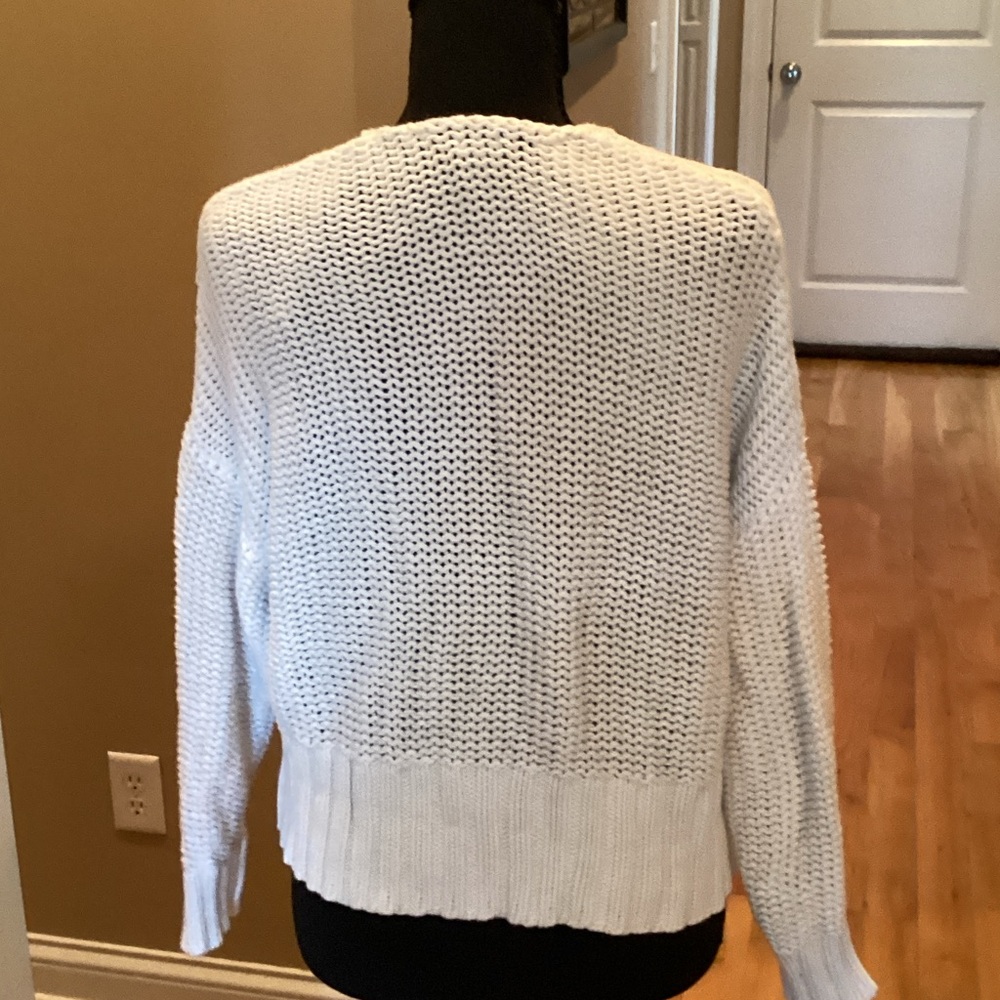 Aerie Cream Open-Front Chunky Knit Sweater Size Small - Picture 4 of 7
